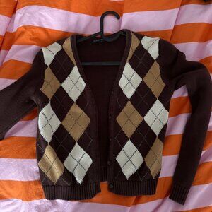Brandy Melville Plaid Brown Cardigan